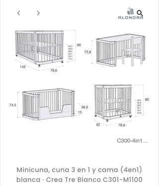 Cuna Alondra Crea Tre 3 en 1