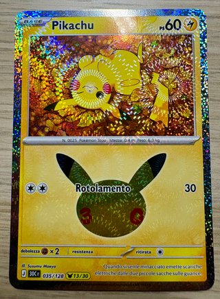 Pikachu 35 13/30 30° Anniversario Carta Pokémon