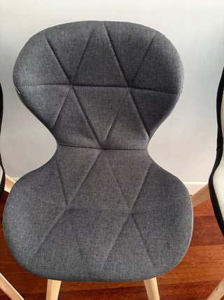 3 Sillas Comedor Beige y Gris