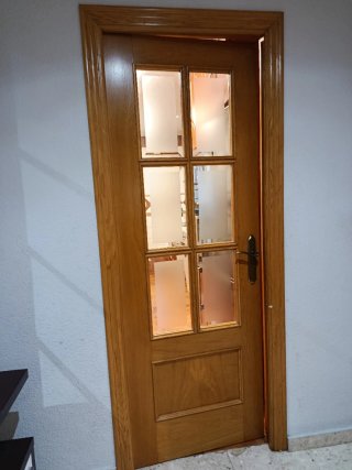 Puertas de madera con cristal