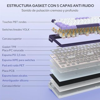 Teclado K745 Pro Mecánico Gaming Tri Modo RGB NUEV