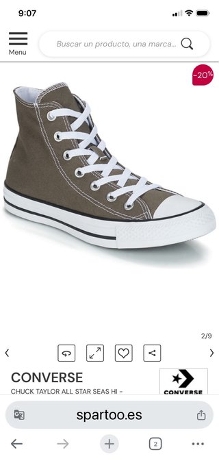 CONVERSE Chuck Taylor All Star Hi Taglia 41 NUOVA