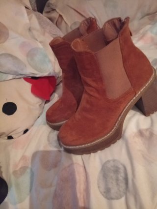 Botines marrones tacón ancho talla 40
