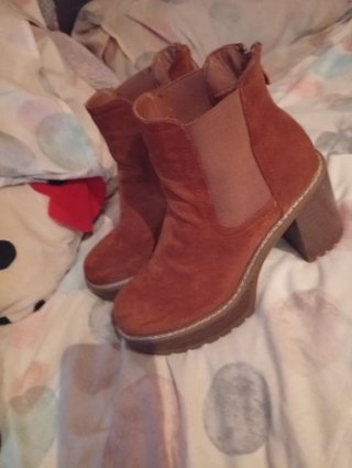 Botines marrones tacón ancho talla 40