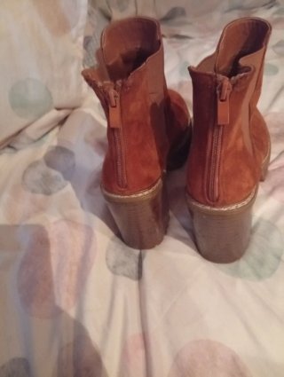 Botines marrones tacón ancho talla 40