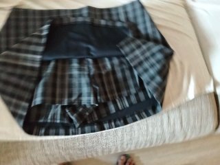 Falda pantalón cuadros gris y negro
