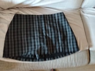 Falda pantalón cuadros gris y negro