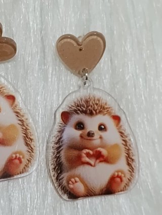 Orecchini riccio con cuore dorato
