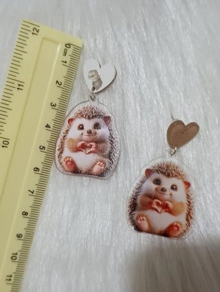 Orecchini riccio con cuore dorato