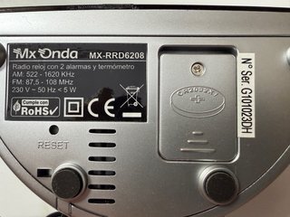 Radio Despertador MX Onda con Termómetro