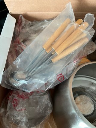 Set Fondue Inox y Madera - 1 Uso