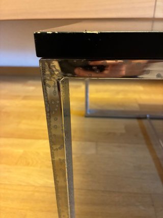 Tavolo ausiliario design legno e acciaio