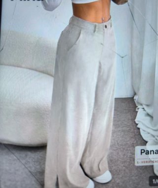 Pantalones pana fina beige