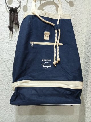 Bolsa de lona Repsol azul y beige