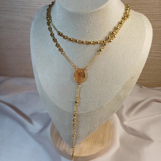 Rosario Chapado Oro 18k