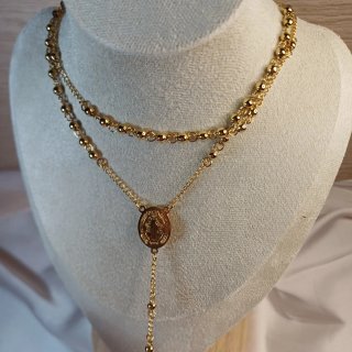 Rosario Chapado Oro 18k