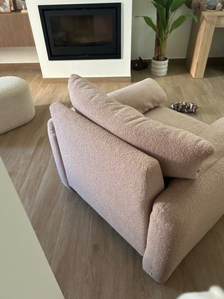 Sillón Serra rosa Sklum borreguito