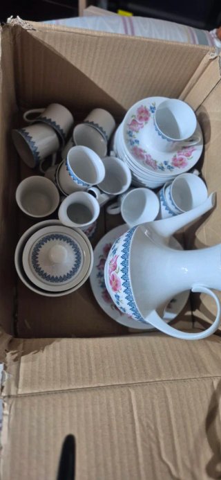 Juego de café porcelana flores