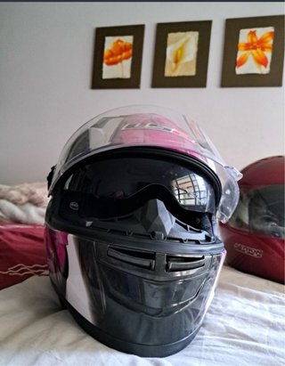 Casco integral LS2 flores rosas