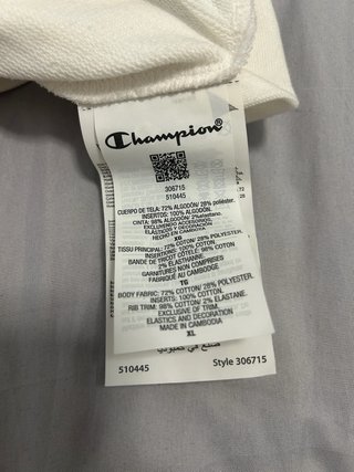 Sudadera Champion Blanca Talla XL Niños