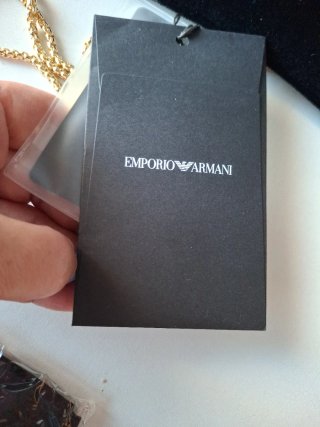 Bolso de mano Emporio Armani negro y dorado