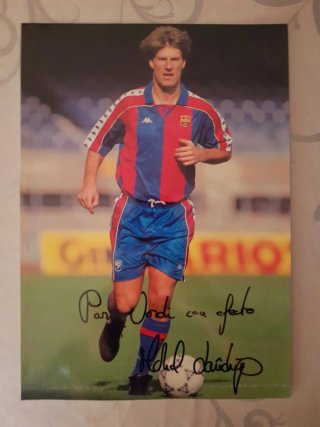 Postal de Michael Laudrup firmada FC Barcelona
