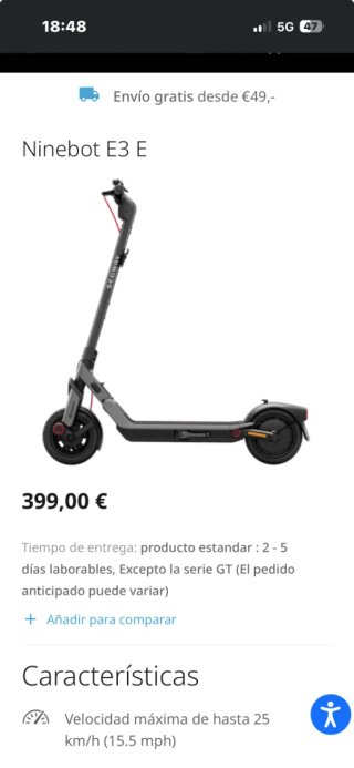 Patín Eléctrico Segway Ninebot E3