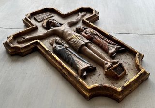 Cruz de Calvario Relieve Arte Sacro 56cm