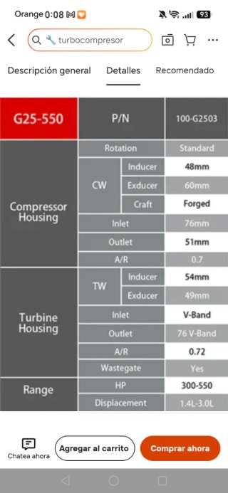 Turbo G25 550 Nuevo