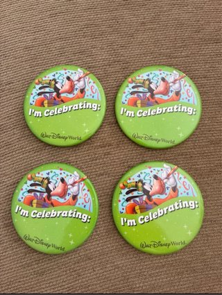4 Chapas Goofy I'm Celebrating Walt Disney World