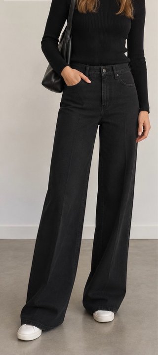 Pantalón Zara ancho negro Talla 42