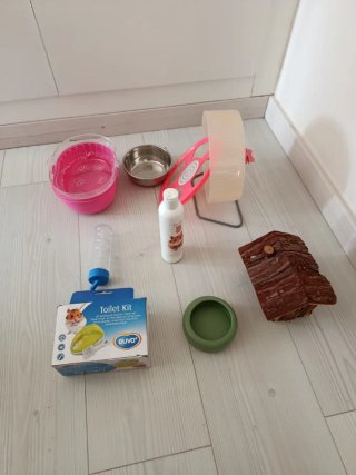 Accesorios para hámster: Rueda, bebedero