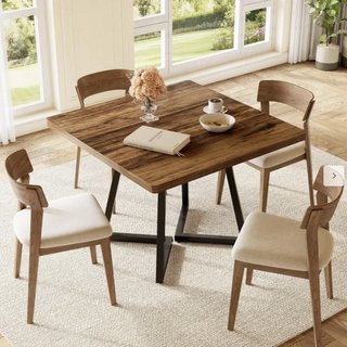 Mesa cuadrada 80x80cm madera y metal