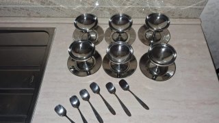 Set 6 Coppe da gelato in metallo