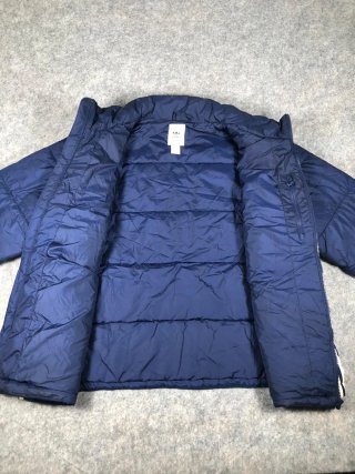 Adidas Vintage Puffer Jacket Navy Blue 3 Stripes Y