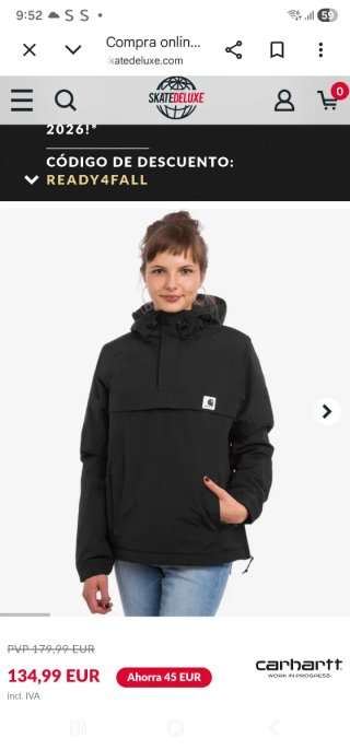 Cazadora Carhartt Mujer Talla M Negra