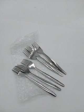 Amefa Set 6 tenedores mesa, Acero inoxidable 18/0, Espeso 1,8 mm, Azul, Tenedor