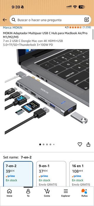 Hub USB-C MOKiN 7 en 2 para MacBook