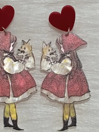 Pendientes Corazón y Niña con Zorro