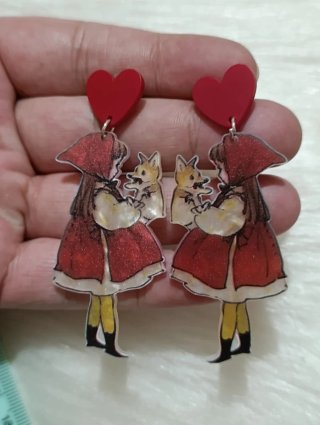 Pendientes Corazón y Niña con Zorro