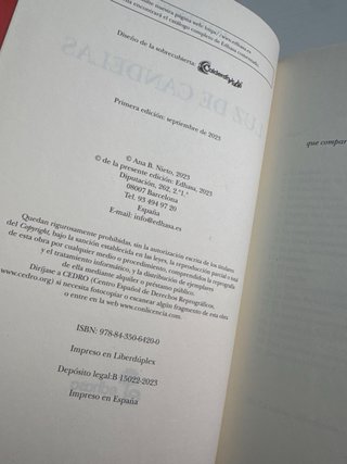 Libro: Luz de candelas de Ana B. Nieto