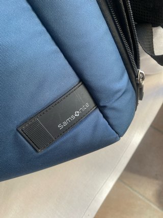 Mochila Samsonite azul y gris