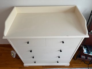 Cómoda de madera Luna Lunera blanco roto