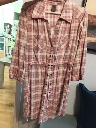 Vestido camisero de cuadros talla M