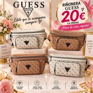 Riñonera Guess Beige y Marrón