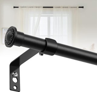 Barra Cortina Estensibile 71-127cm Nero 16mm