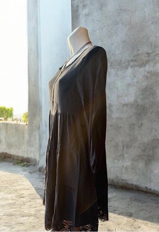 Vestido boho negro con encaje
