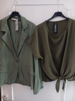Completo donna elegante verde