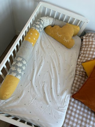 Cuna colecho madera blanca + colchón