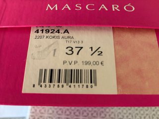 Zapatos Mascaró Talla 37.5